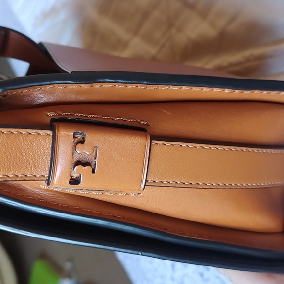 Tory Burch Leather Saddle Bag Camello - Picture 7 of 8